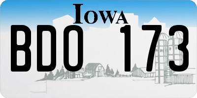 IA license plate BDO173