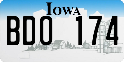 IA license plate BDO174