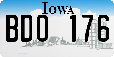 IA license plate BDO176