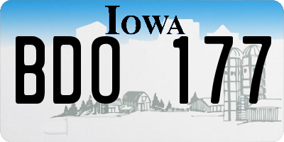 IA license plate BDO177