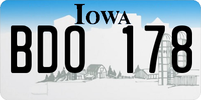 IA license plate BDO178