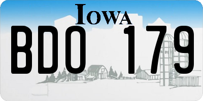 IA license plate BDO179