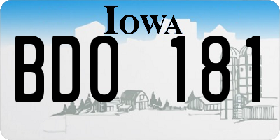 IA license plate BDO181