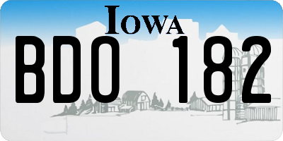 IA license plate BDO182
