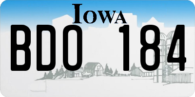 IA license plate BDO184