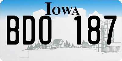 IA license plate BDO187