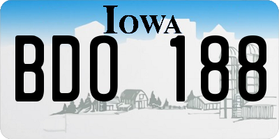 IA license plate BDO188