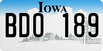 IA license plate BDO189