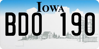IA license plate BDO190