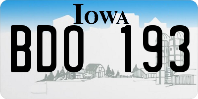 IA license plate BDO193