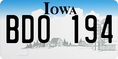 IA license plate BDO194