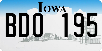 IA license plate BDO195