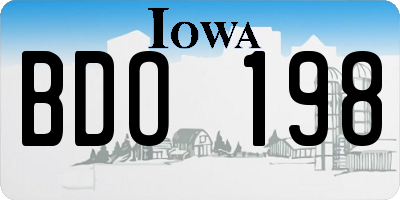 IA license plate BDO198