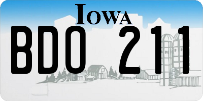 IA license plate BDO211