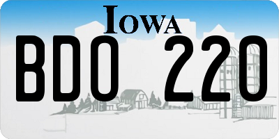 IA license plate BDO220