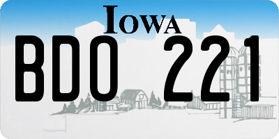 IA license plate BDO221