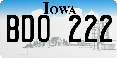 IA license plate BDO222