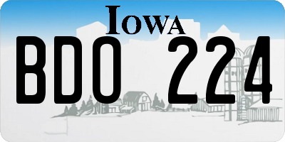 IA license plate BDO224
