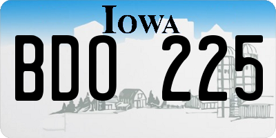 IA license plate BDO225