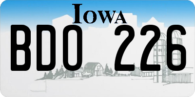 IA license plate BDO226
