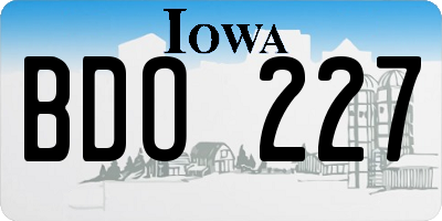 IA license plate BDO227