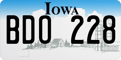 IA license plate BDO228