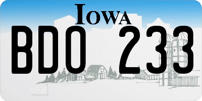 IA license plate BDO233