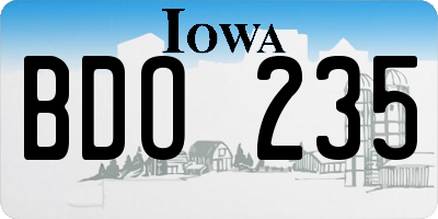 IA license plate BDO235