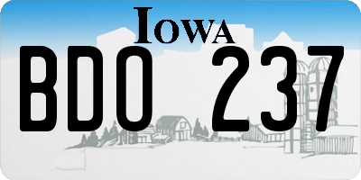 IA license plate BDO237