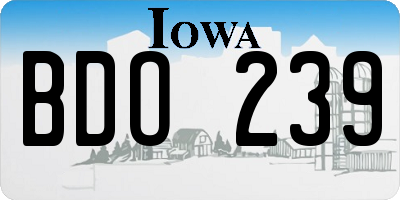 IA license plate BDO239