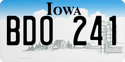 IA license plate BDO241