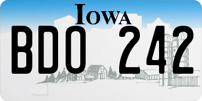 IA license plate BDO242