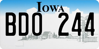IA license plate BDO244