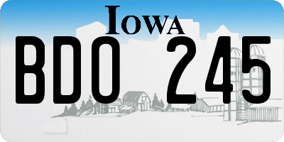 IA license plate BDO245
