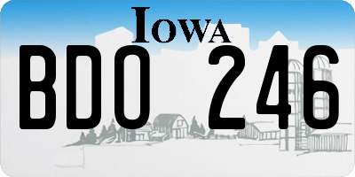 IA license plate BDO246