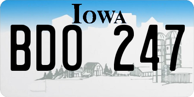 IA license plate BDO247