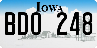 IA license plate BDO248