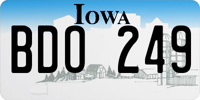 IA license plate BDO249