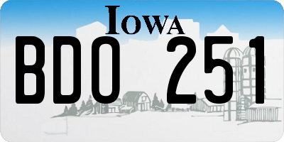 IA license plate BDO251