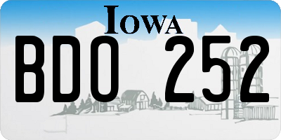 IA license plate BDO252
