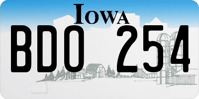 IA license plate BDO254