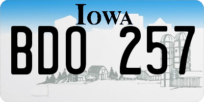 IA license plate BDO257