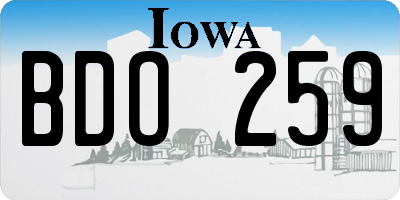IA license plate BDO259
