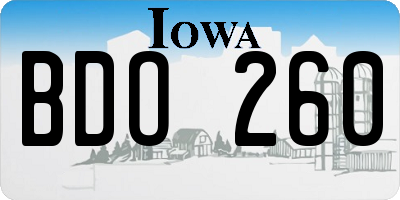 IA license plate BDO260