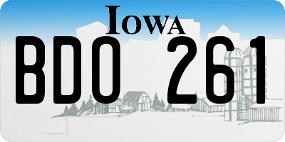 IA license plate BDO261