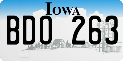IA license plate BDO263