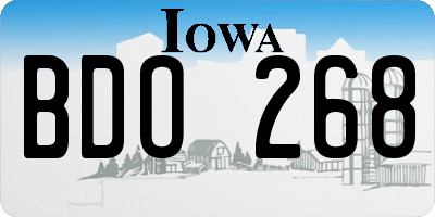 IA license plate BDO268