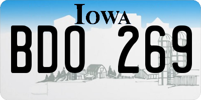 IA license plate BDO269