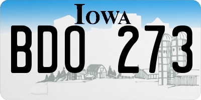 IA license plate BDO273