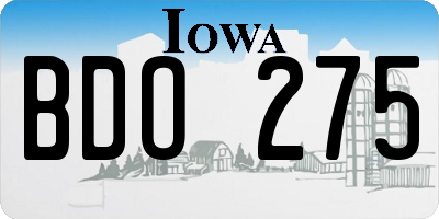 IA license plate BDO275